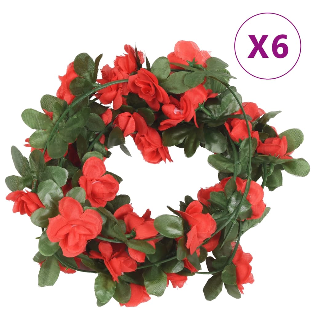 vidaXL Weihnachtskränze 6 Stk. Frühlingsrosen Helllila 250 cm