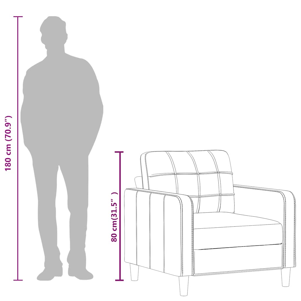 vidaXL Sessel Schwarz 60 cm Kunstleder