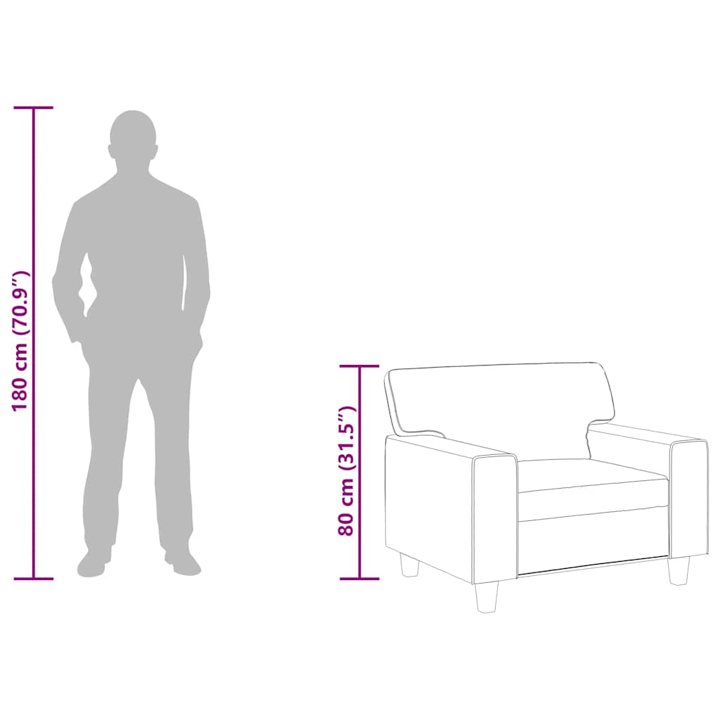 vidaXL Sessel Schwarz 60 cm Kunstleder