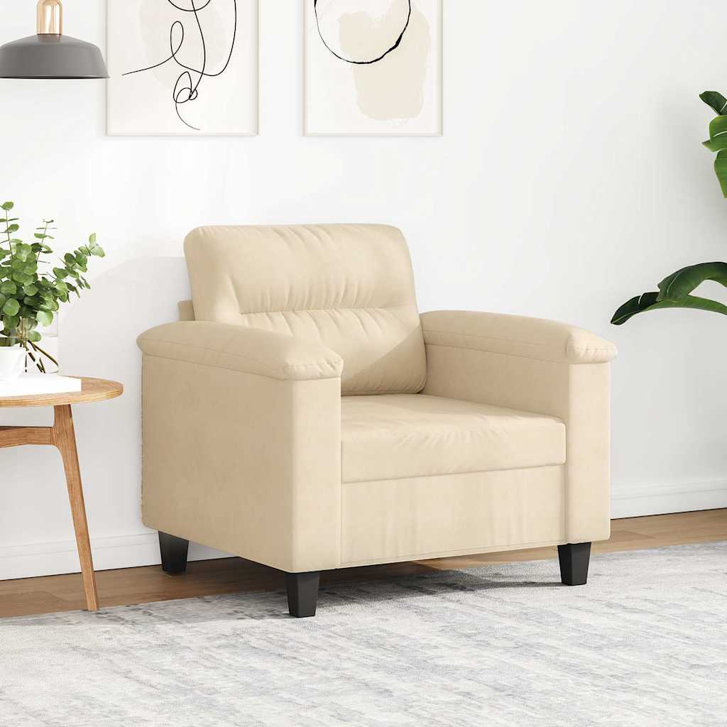 vidaXL Sessel Taupe 60 cm Mikrofasergewebe