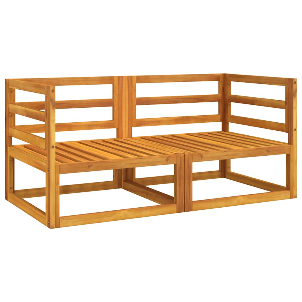 vidaXL Modular-Ecksofas 2 Stk. mit Kissen Taupe Massivholz Akazie