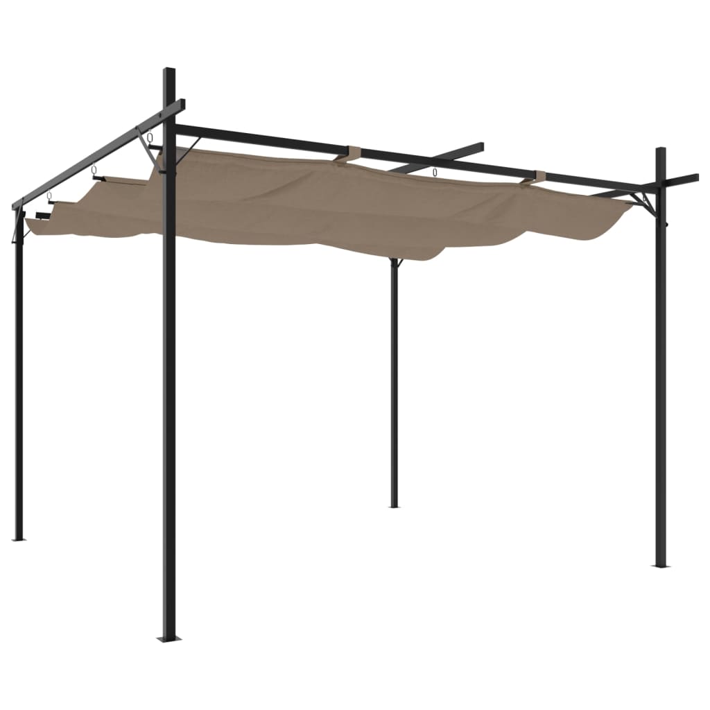 vidaXL Pergola mit Schiebedach Taupe 295x292x230 cm