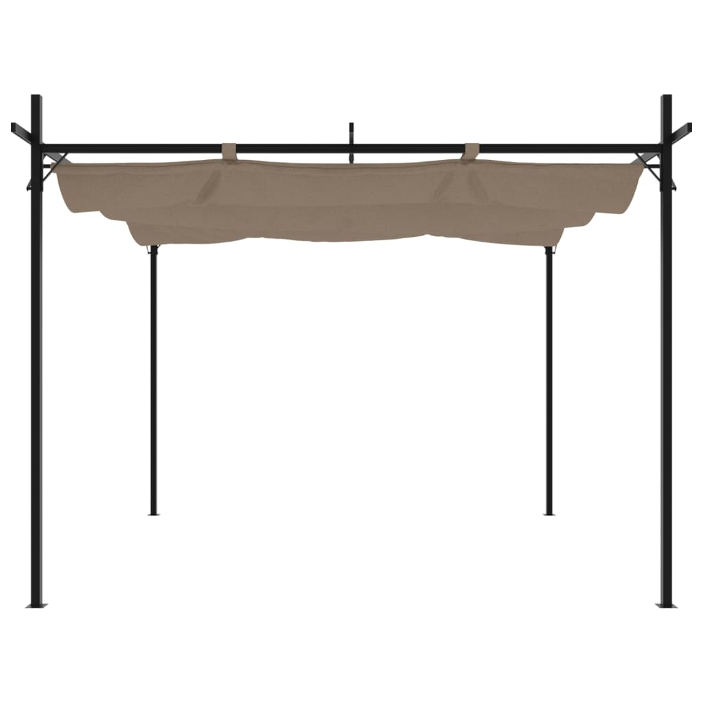 vidaXL Pergola mit Schiebedach Taupe 295x292x230 cm