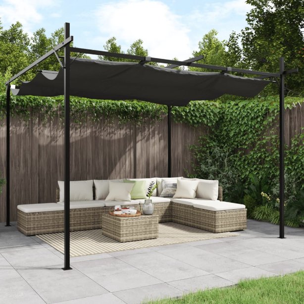 vidaXL Pergola mit Schiebedach Taupe 295x292x230 cm