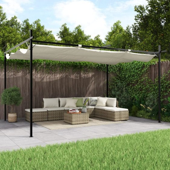 vidaXL Pergola mit Schiebedach Taupe 295x292x230 cm