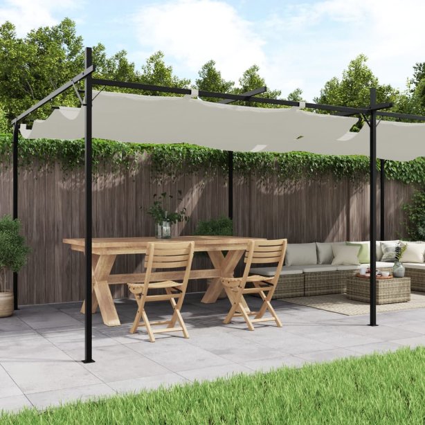 vidaXL Pergola mit Schiebedach Taupe 295x292x230 cm