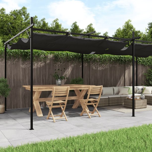 vidaXL Pergola mit Schiebedach Taupe 295x292x230 cm
