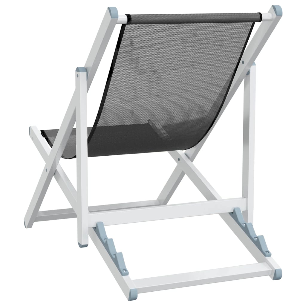vidaXL Strandstühle 2 Stk. Klappbar Grau Aluminium und Textilene