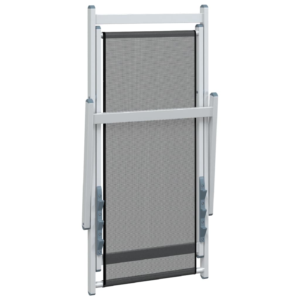 vidaXL Strandstühle 2 Stk. Klappbar Grau Aluminium und Textilene
