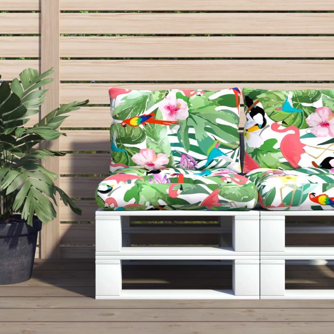 vidaXL Palettenkissen 2-tlg. Anthrazit Stoff