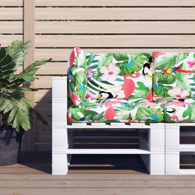 vidaXL Palettenkissen 2-tlg. Anthrazit Stoff