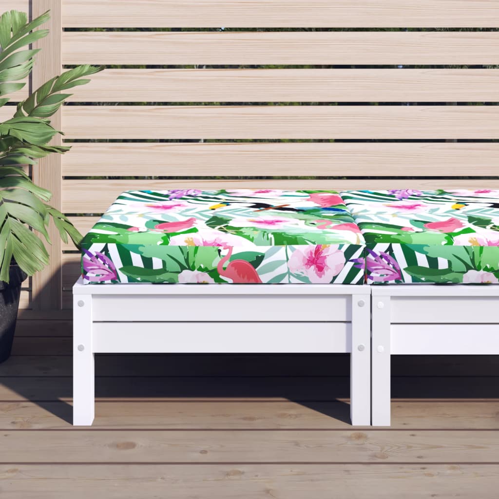 vidaXL Palettenkissen 2 Stk. Blau & Weiß Gestreift Oxford-Gewebe