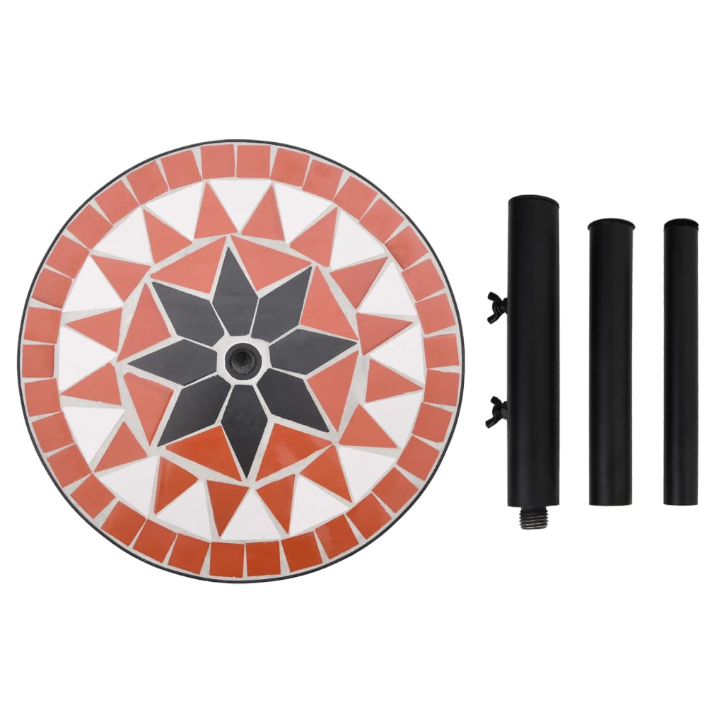 vidaXL Sonnenschirmständer Terrakotta und Weiß Rund 12 kg