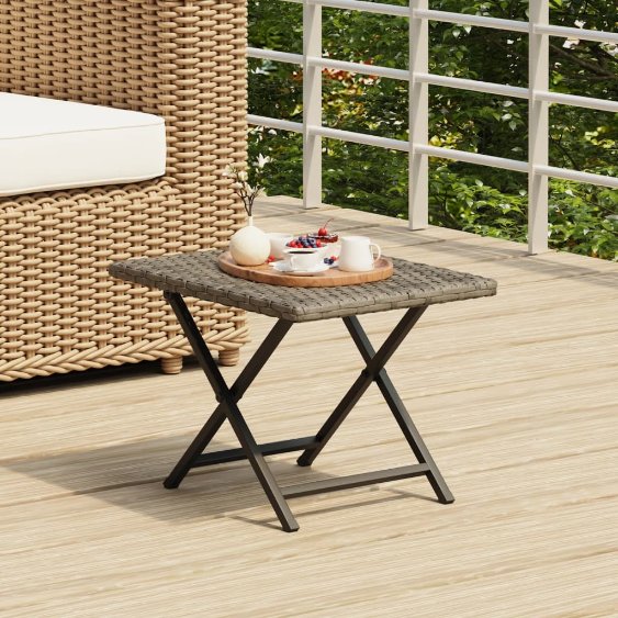 vidaXL Klapptisch Braun 45x35x32 cm Poly Rattan