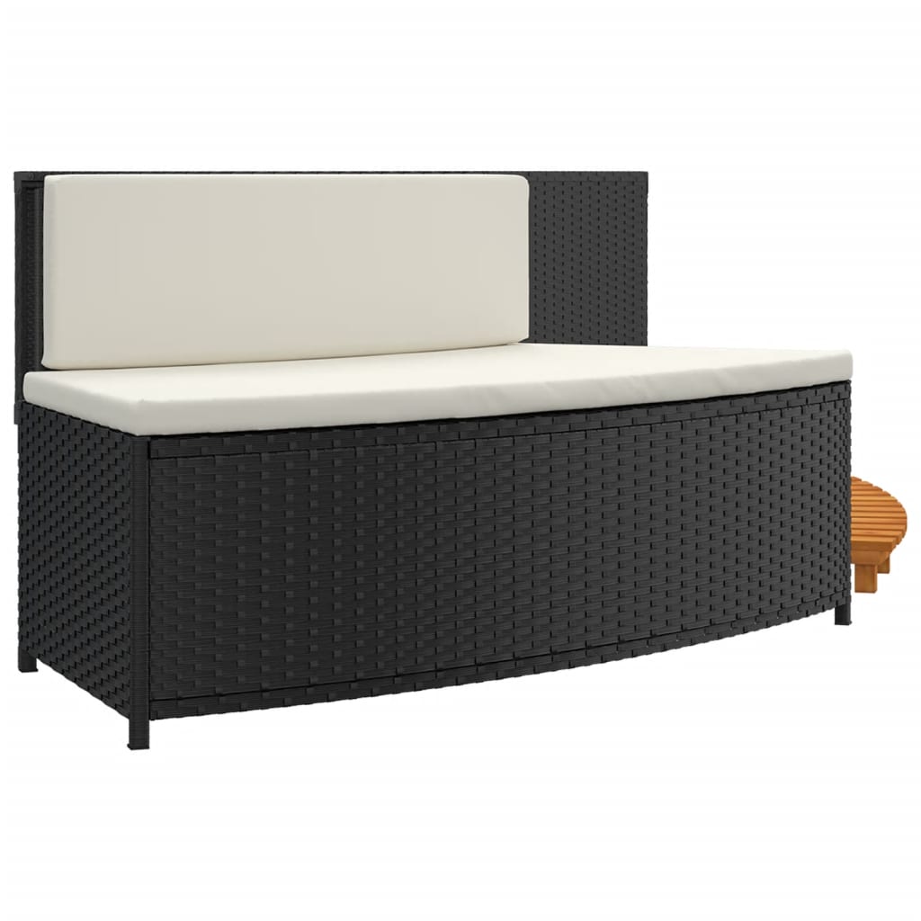 vidaXL Whirlpool-Umrandung Schwarz Poly-Rattan und Massivholz Akazie