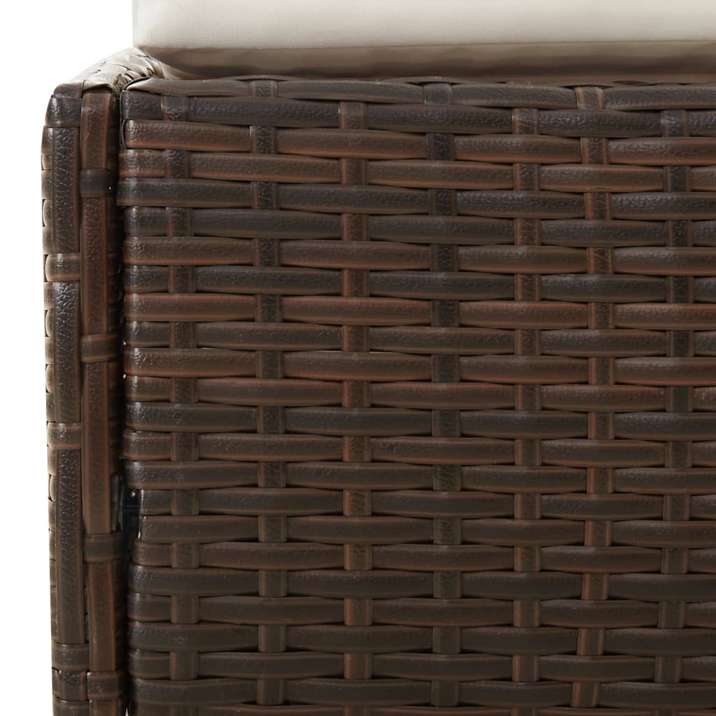 vidaXL Sonnenliege mit Faltdach Braun 200x114x128 cm Poly Rattan