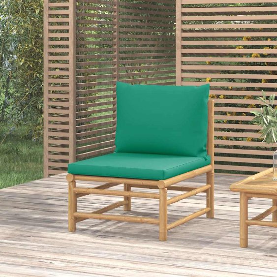vidaXL 3-tlg. Garten-Lounge-Set mit Hellgrauen Kissen Bambus
