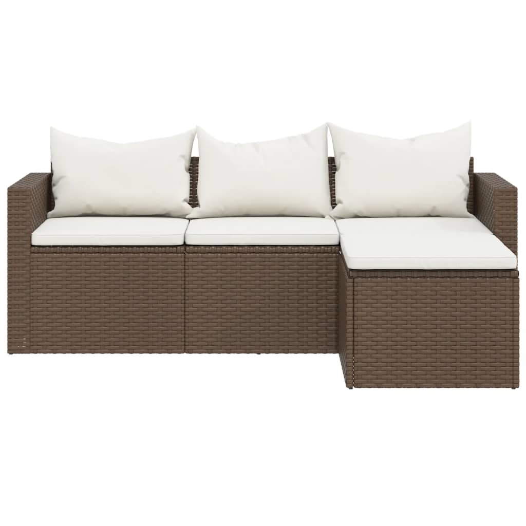 vidaXL Garten-Lounge-Set Braun Poly Rattan