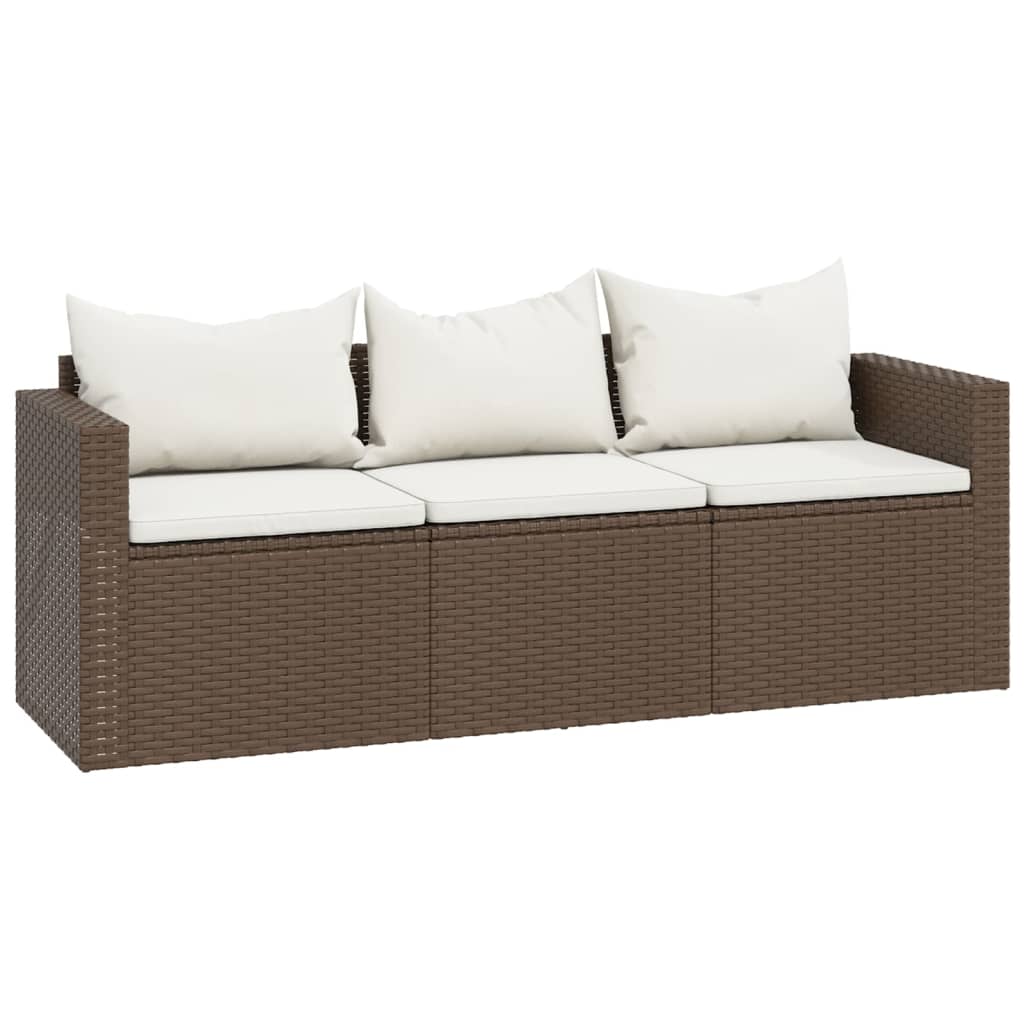 vidaXL Garten-Lounge-Set Braun Poly Rattan