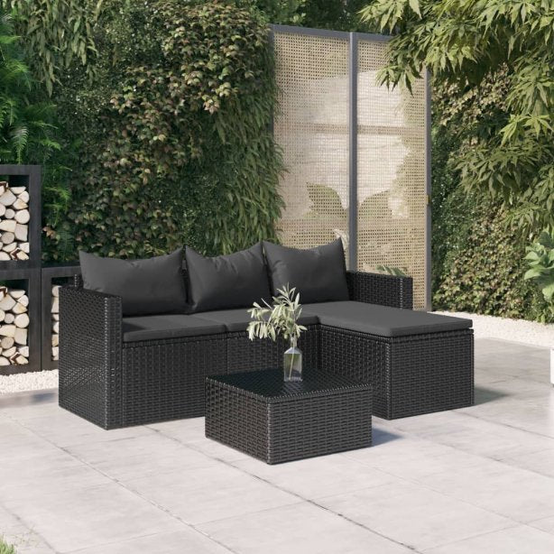 vidaXL Garten-Lounge-Set Braun Poly Rattan