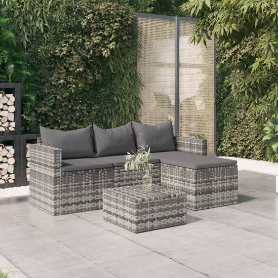 vidaXL Garten-Lounge-Set Braun Poly Rattan