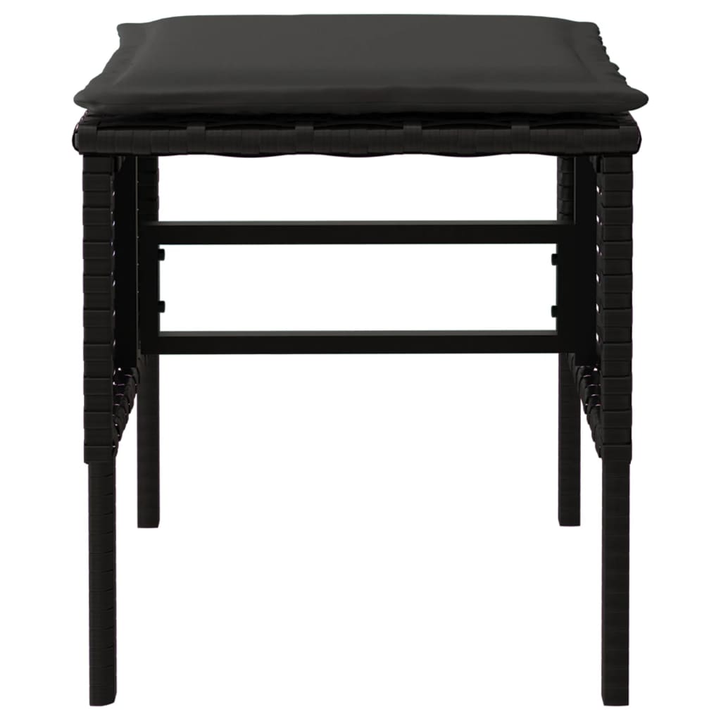 vidaXL Gartenhocker mit Kissen 4 Stk. Schwarz Poly Rattan