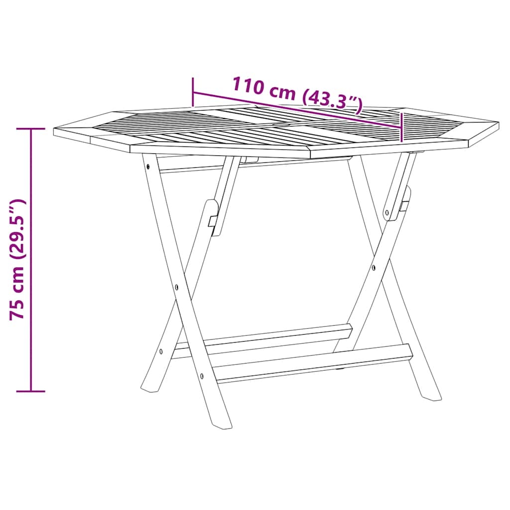 vidaXL Gartentisch Klappbar 110x110x75 cm Massivholz Teak