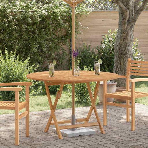 vidaXL Gartentisch Klappbar 110x110x75 cm Massivholz Teak