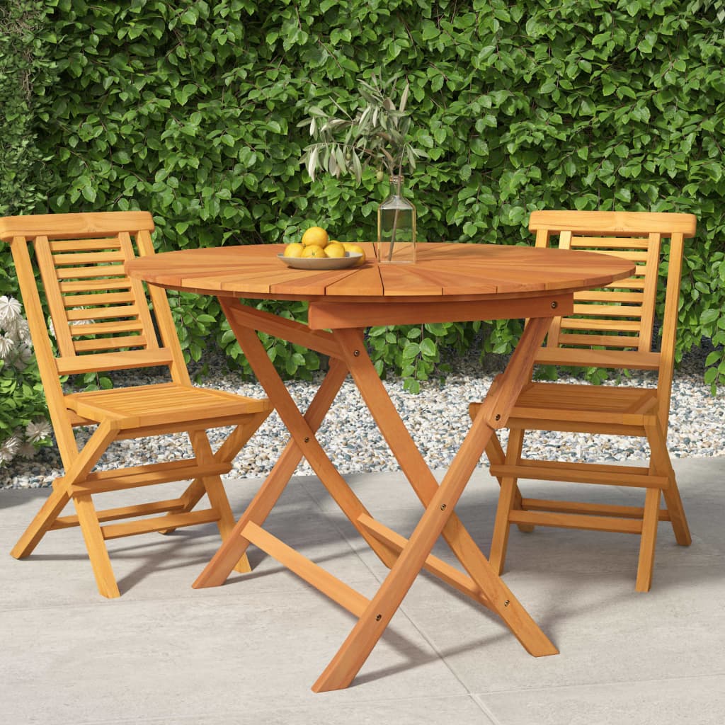 vidaXL Gartentisch Klappbar Ø 85x75 cm Massivholz Teak