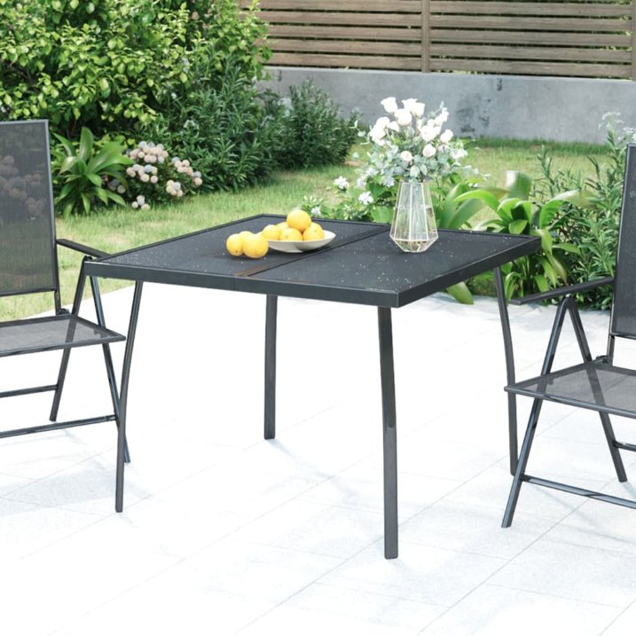 vidaXL Gartentisch Anthrazit 50x50x72 cm Stahlgitter