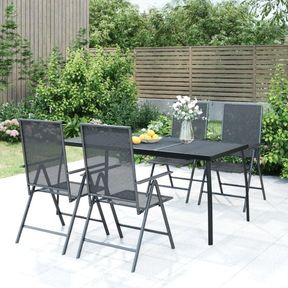vidaXL Gartentisch Anthrazit 50x50x72 cm Stahlgitter