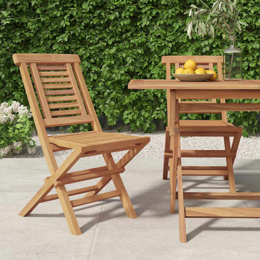 Gartenstühle 4 Stk. Klappbar 47x63x90 cm Massivholz Teak