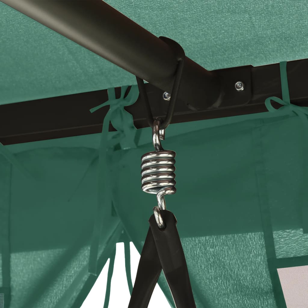 vidaXL Gartenpavillon mit Hollywoodschaukel Grün Stoff & Stahl