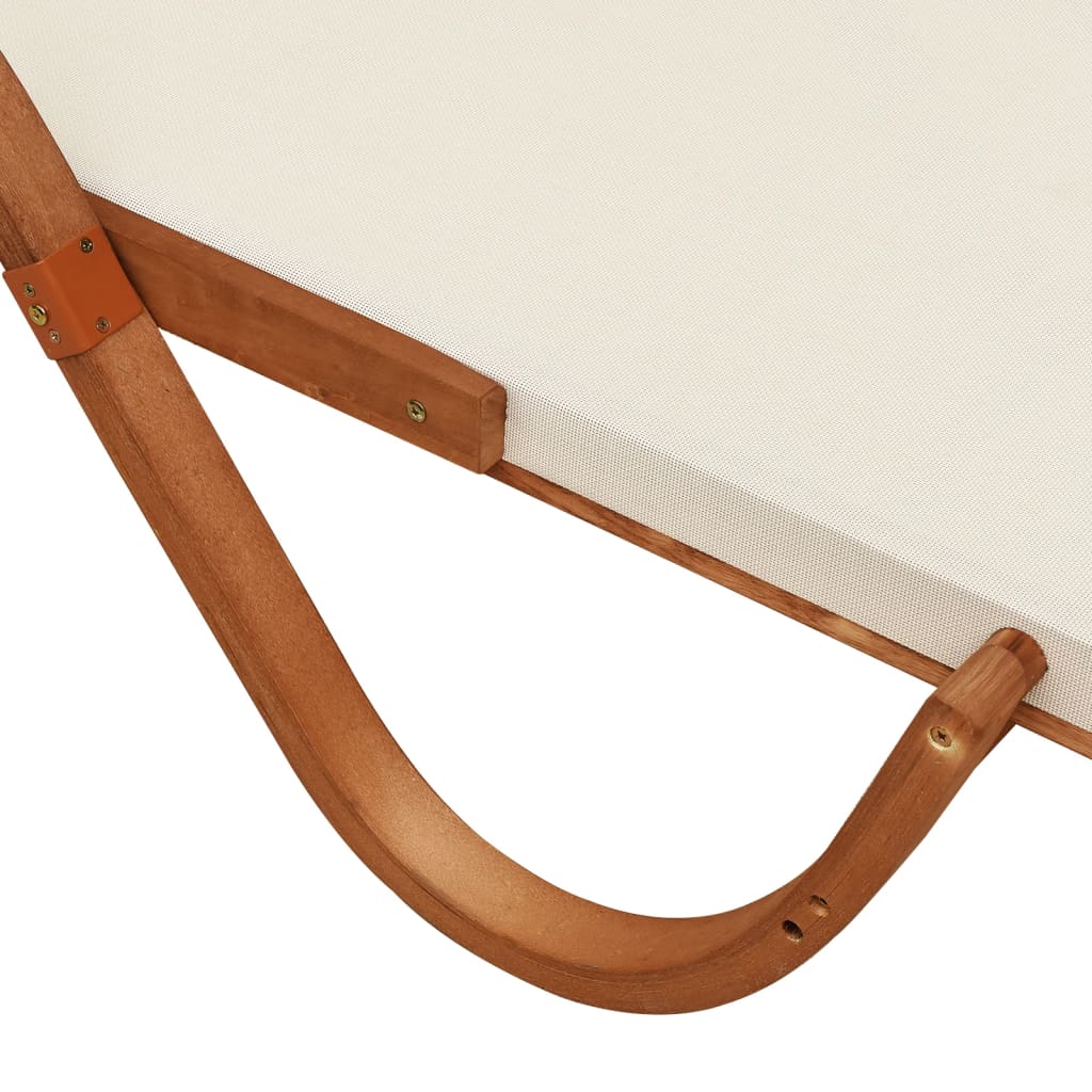 vidaXL Sonnenliege mit Kissen Weiß Textilene und Massivholz Pappel