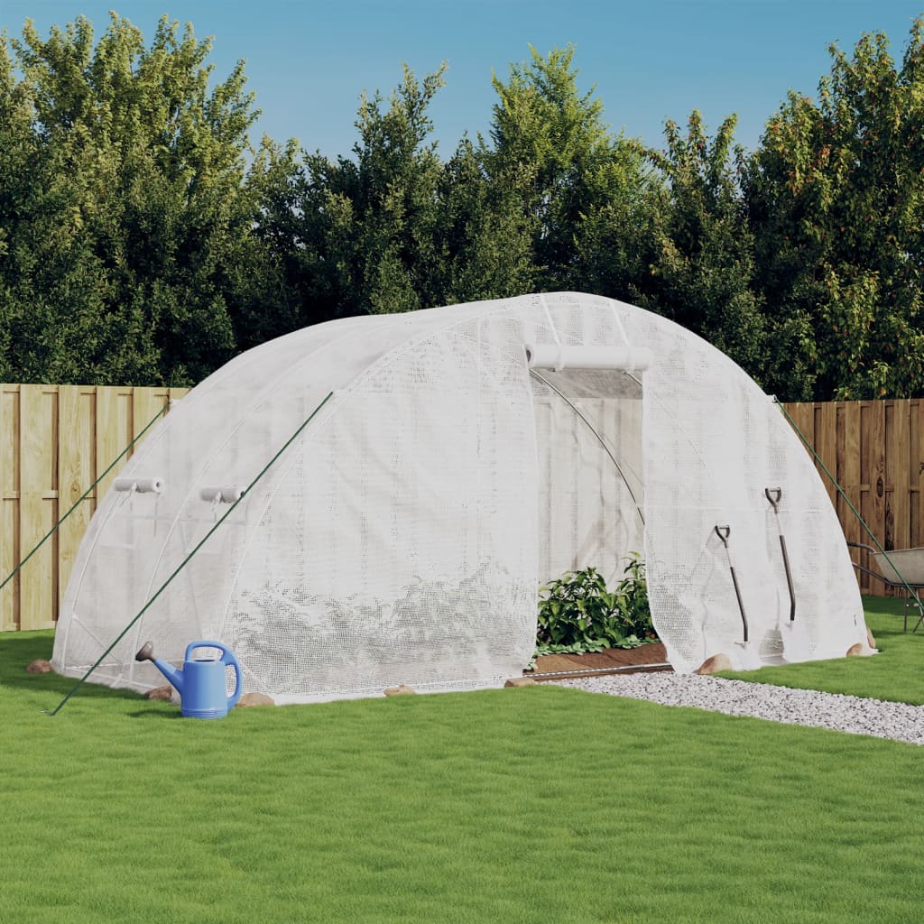 Gewächshaus mit Stahlrahmen Grün 20 m² 5x4x2,3 m