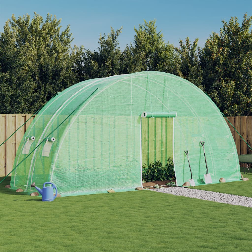 Gewächshaus mit Stahlrahmen Grün 24 m² 6x4x2,85 m