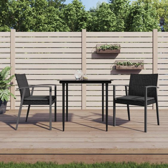 Gartenstühle mit Kissen 4 Stk. Braun 56,5x57x83 cm Poly Rattan