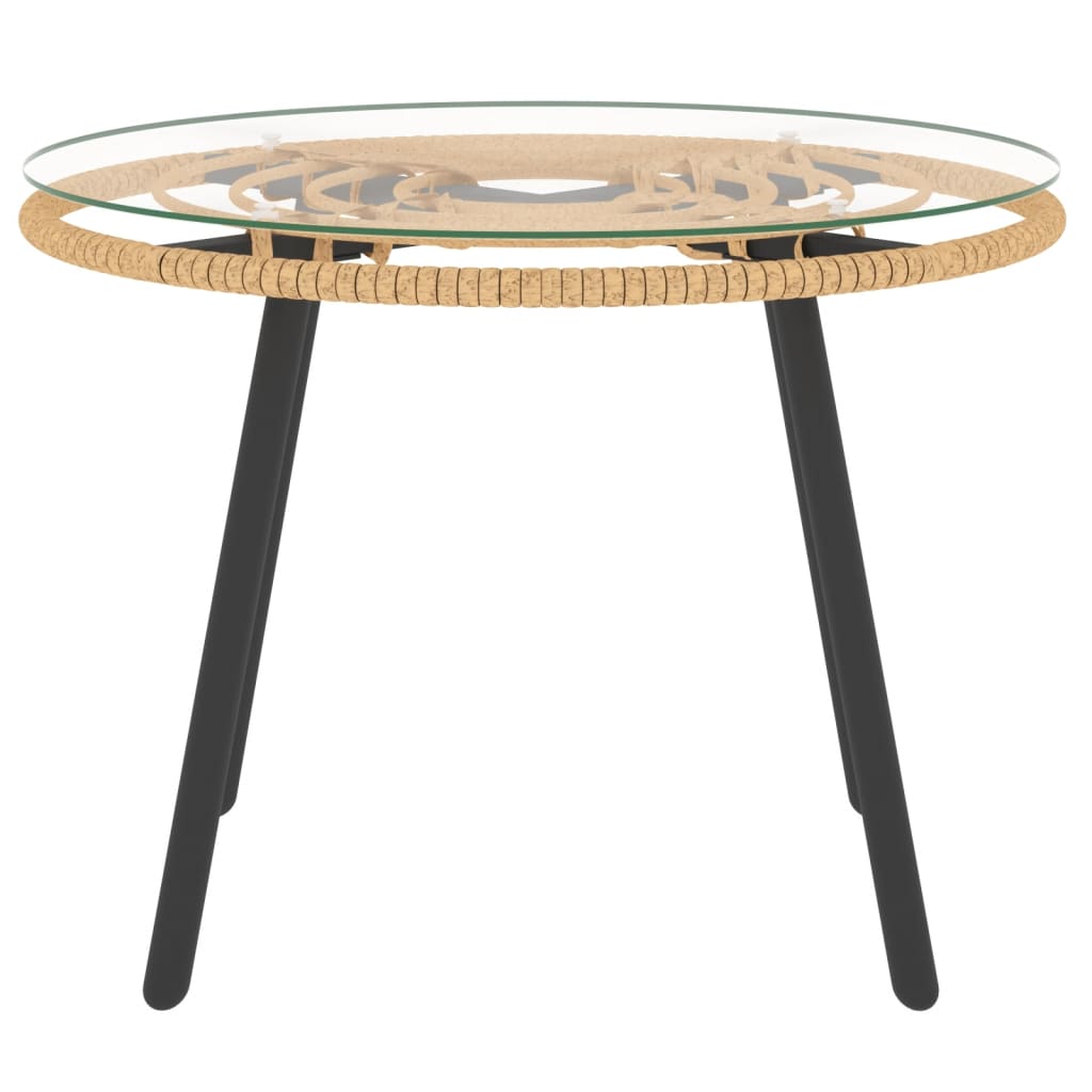 vidaXL 3-tlg. Garten-Lounge-Set mit Kissen Beige Poly Rattan