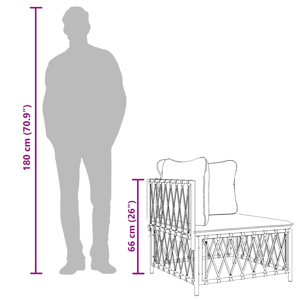 vidaXL Garten-Ecksofa mit Kissen Weiß Gewebe