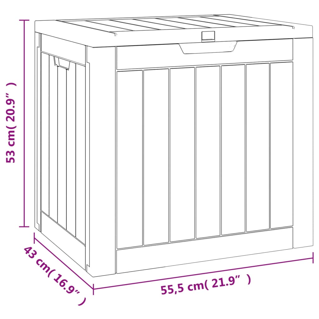 vidaXL Gartenbox Grau 55,5x43x53 cm Polypropylen