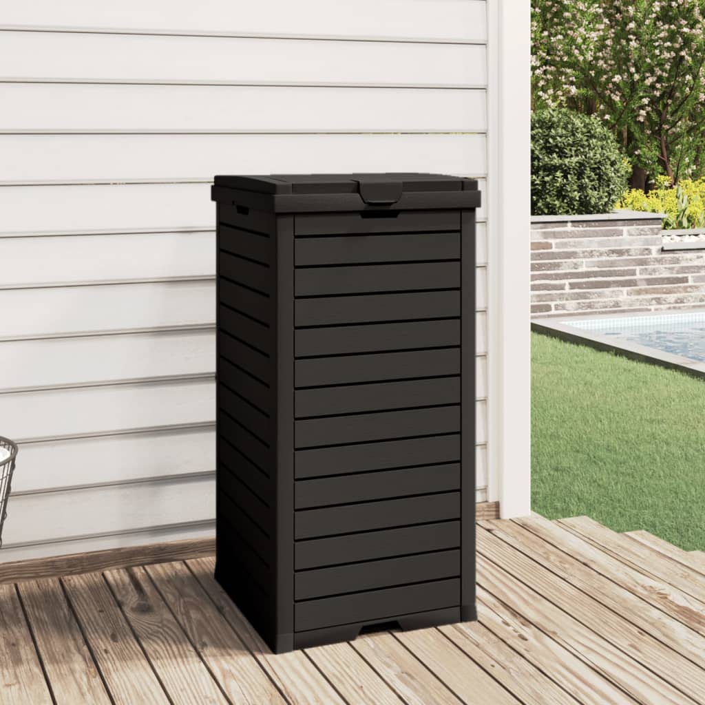 vidaXL Outdoor-Mülltonne Schwarz 41x41x86 cm Polypropylen