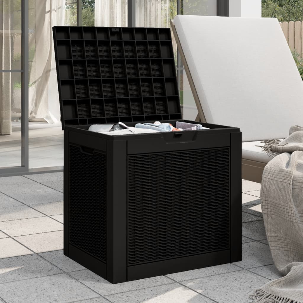 vidaXL Gartenbox Schwarz 55,5x43x53 cm Polypropylen