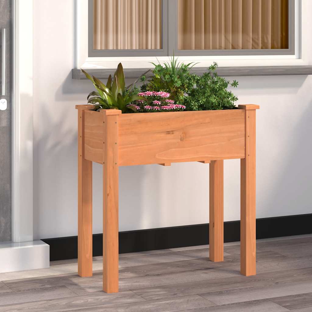 Pflanzkübel mit Einsatz und Rollen 71x37x80 cm Massivholz Tanne