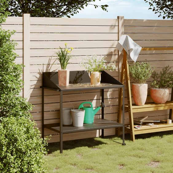 vidaXL Pflanzenständer Anthrazit 56,5x54,5x100 cm Verzinkter Stahl