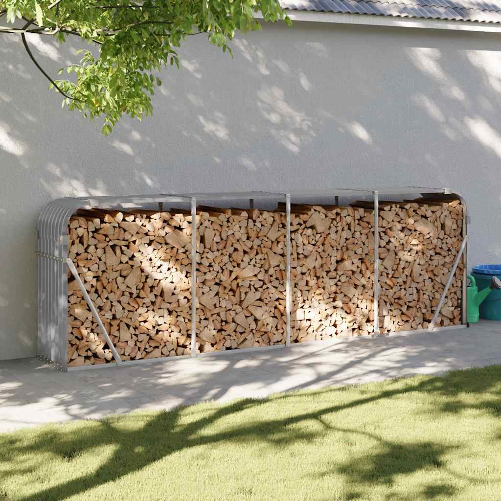 vidaXL Kaminholzunterstand Grün 40x45x170 cm Verzinkter Stahl