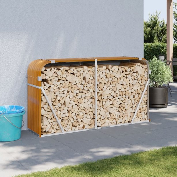 vidaXL Kaminholzunterstand Grün 40x45x170 cm Verzinkter Stahl