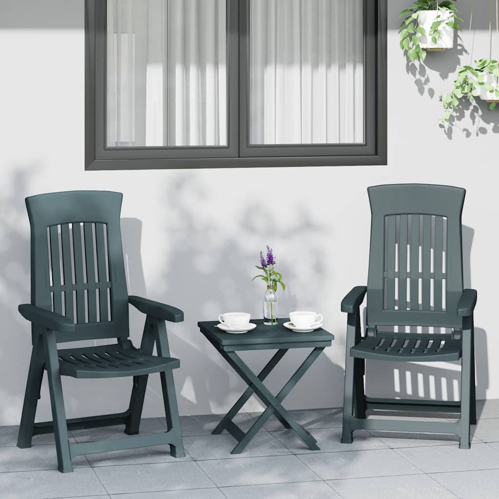 vidaXL Gartenstühle 2 Stk. Verstellbar Weiß PP