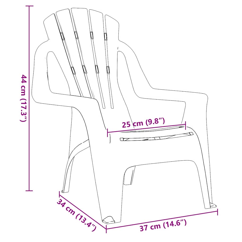 vidaXL Kinder-Gartenstühle 2 Stk. Rot 37x34x44 cm PP Holzoptik