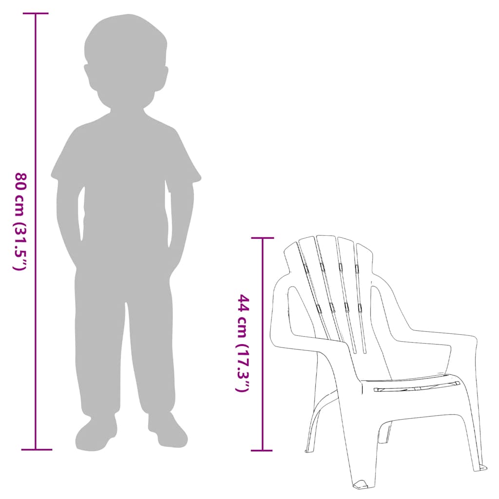 vidaXL Kinder-Gartenstühle 2 Stk. Rot 37x34x44 cm PP Holzoptik