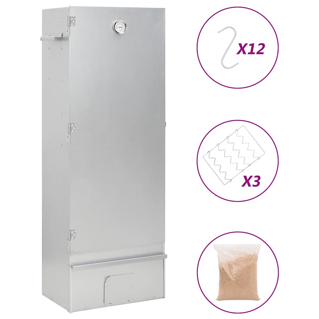 vidaXL Räucherofen mit Tisch Verzinkter Stahl